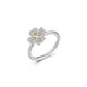 Bague Trèfle Bicolore Zircon – Reign Argent 925