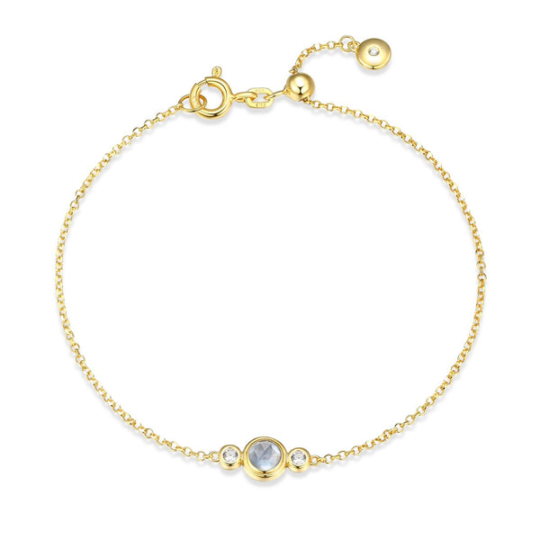 Bracelet Étoile Aigue-marine Synthétique – Reign Argent 925