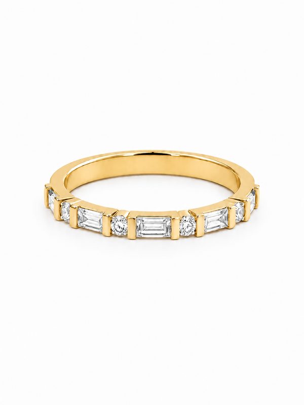 Bague Semi-Éternité Or 14K Diamants 0,37ct