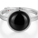 Bague Agate Noire Cabochon 10mm – Elle Argent 925