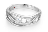 Bague Ondulée Zircone Cubique – Elle Argent 925