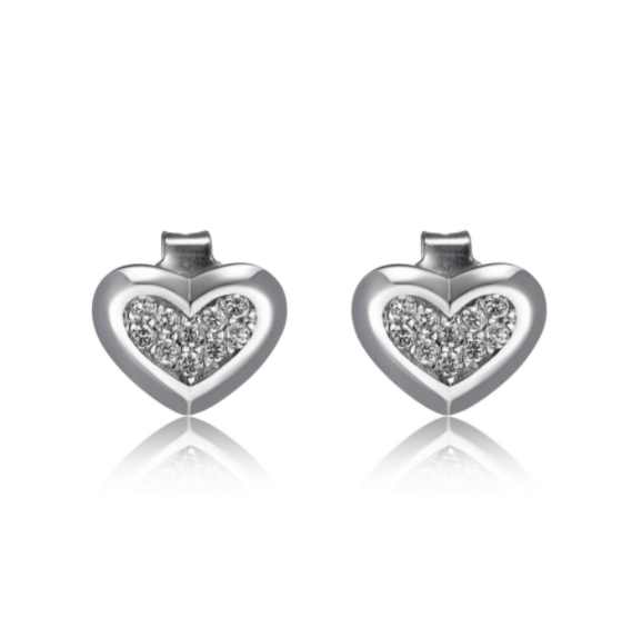 Clous ELLE argent 925 coeur et zircon