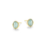 Boucles d'Oreilles Amazonite Plaqué Or – Elle Argent 925