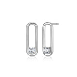 Boucles d'Oreilles Clous Trombone Zircon – Reign Argent 925