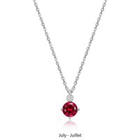 Collier Pendentif Rubis Synthétique et Diamants Labo – Elle Argent 925