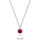 Collier Pendentif Rubis Synthétique et Diamants Labo – Elle Argent 925