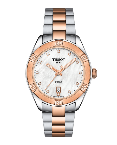 Tissot PR 100 Sport Chic bicolore nacre