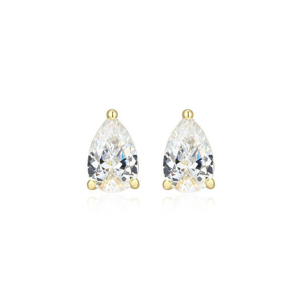 Boucles d'Oreilles Clous Poire Zircon – Reign Argent 925