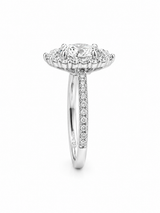 Bague Solitaire Or Blanc 18K Diamant Lab Ovale 0,86ct