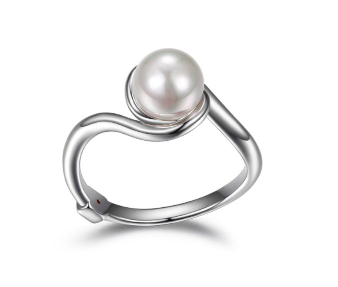 Bague ELLE argent 925 avec perle blanche