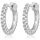 Boucles d'Oreilles Créoles 15mm Zircon – Elle Argent 925