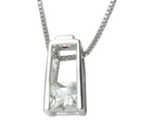Collier ELLE argent 925 pendentif solitaire C.Z.