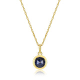 Collier Pendentif Saphir Synthétique Plaqué Or – Reign Argent 925