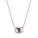 Amethyst and Zircon Pendant Necklace - She Sterling Silver 925