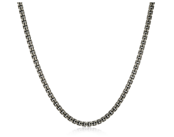 Collier Chaîne Franco Gun Métal 24po – Ethos Argent 925