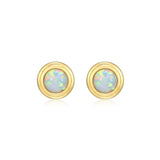 Boucles d'Oreilles Clous Étoile du Nord Opale Synthétique – Reign Argent 925