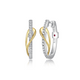 Créoles Poire Zircon Deux Tons – Elle Argent 925