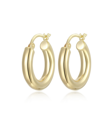 Boucles d'Oreilles Anneaux Épais 20mm Plaqué Or – Reign Argent 925