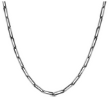 Collier Chaîne Paper Clip 24po Gun Métal – Ethos Argent 925
