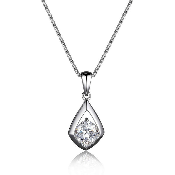 Collier Pendentif Solitaire Zircon – Elle Argent 925