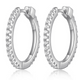 Boucles d'Oreilles Créoles Zircon 20mm – Elle Argent 925