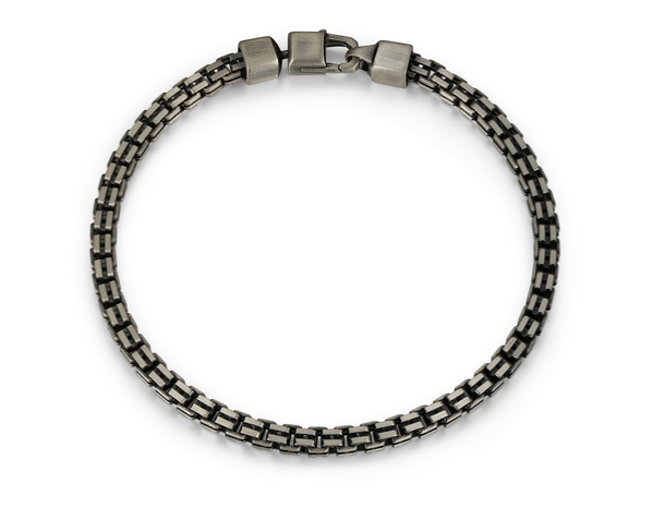 Bracelet Chaîne Franco Gun Métal – Ethos Argent 925