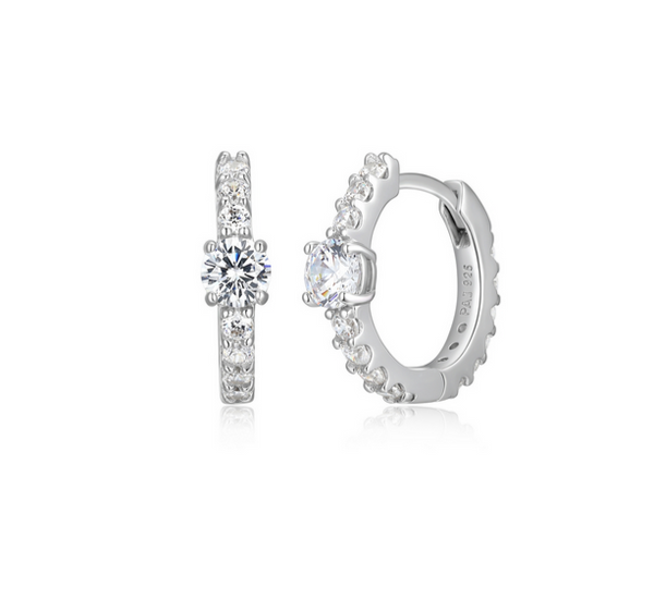 Boucles Huggies Pavé Zircon – Reign Argent 925