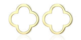Boucles d'Oreilles Clous Trèfle Plaqué Or – Reign Argent 925