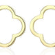 Boucles d'Oreilles Clous Trèfle Plaqué Or – Reign Argent 925