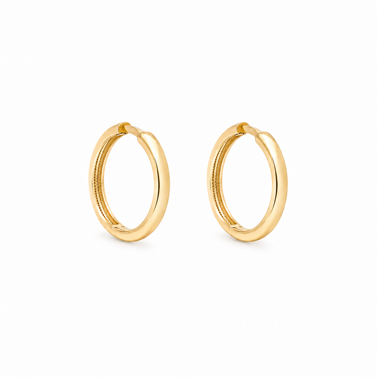 Boucles d'Oreilles Huggies Lisses Or 10K