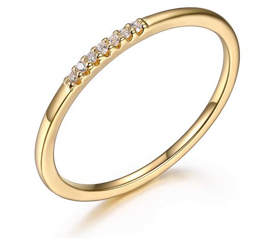 Bague Fine Zircon Plaqué Or – Reign Argent 925