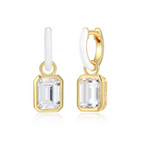 Reign Sterling Silver Reversible Zircon Huggie Hoops