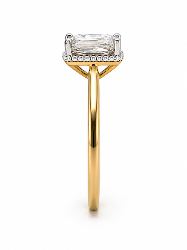 Bague Solitaire Or 18K et Platine Diamant Lab 1,53ct