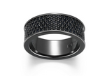 Bague Cigar Band Saphir Noir – Ethos Argent 925