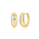 Boucles d'Oreilles Huggies Zircon Ovale – Reign Argent 925