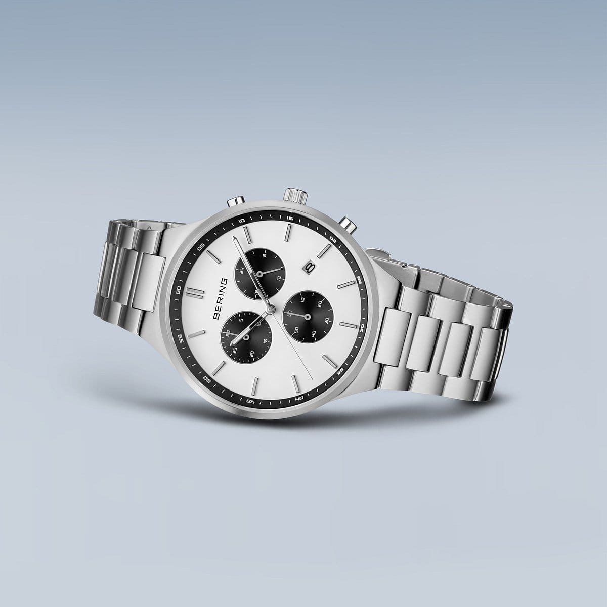 Bering Titan Chrono 43mm Bleu Acier