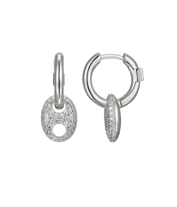 Boucles Graine de Café Zircon – Elle Argent 925