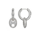 Coffee Bean Zircon Earrings - 925 Sterling Silver