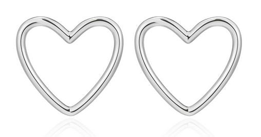Boucles d'Oreilles Clous Cœur Ouvert – Reign Argent 925
