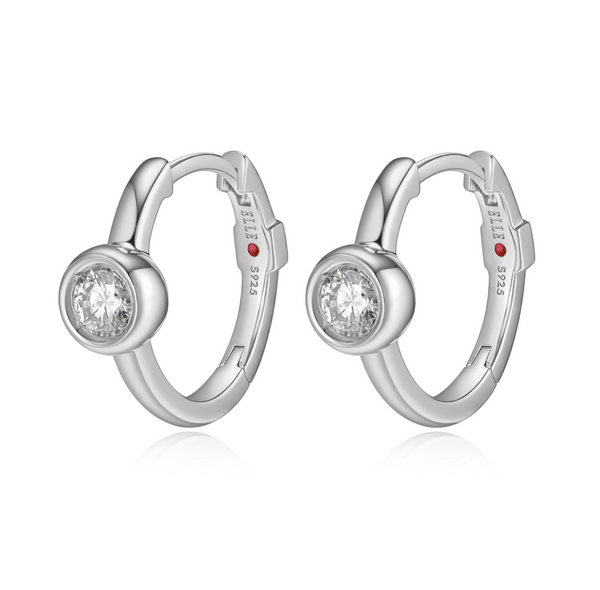 Créoles Zircon Sertie Clos – Elle Argent 925