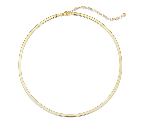 Collier Flat Snake Plaqué Or – Reign Argent 925
