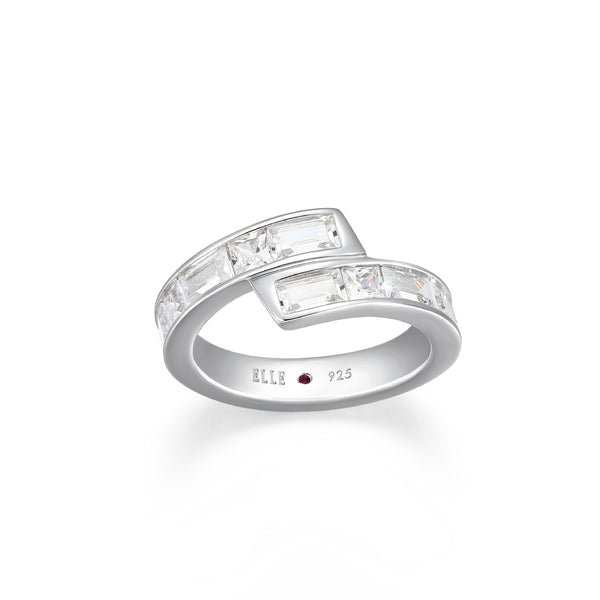 Bague Bypass Géométrique Zircon – Elle Argent 925