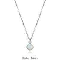 Collier Pendentif Opale Synthétique et Diamants Labo – Elle Argent 925