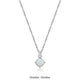 Collier Pendentif Opale Synthétique et Diamants Labo – Elle Argent 925