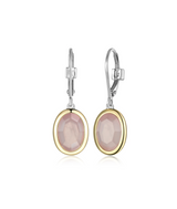 Boucles Quartz Rose Deux Tons – Elle Argent 925