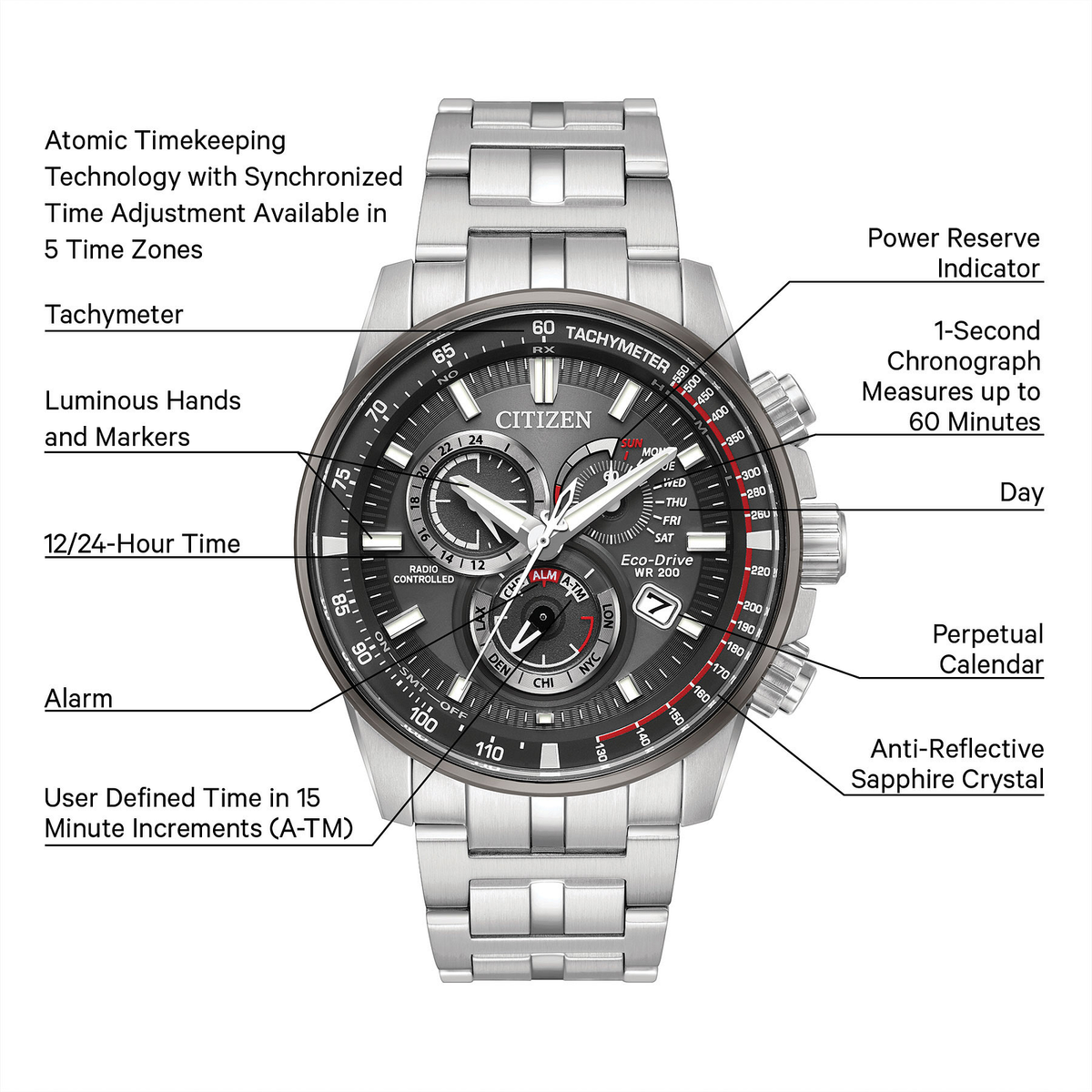 Montre Citizen Chrono A-T Acier