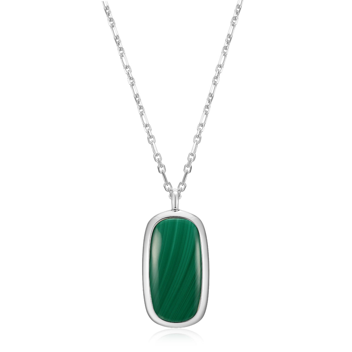Collier Pendentif Coussin Malachite – Elle Argent 925