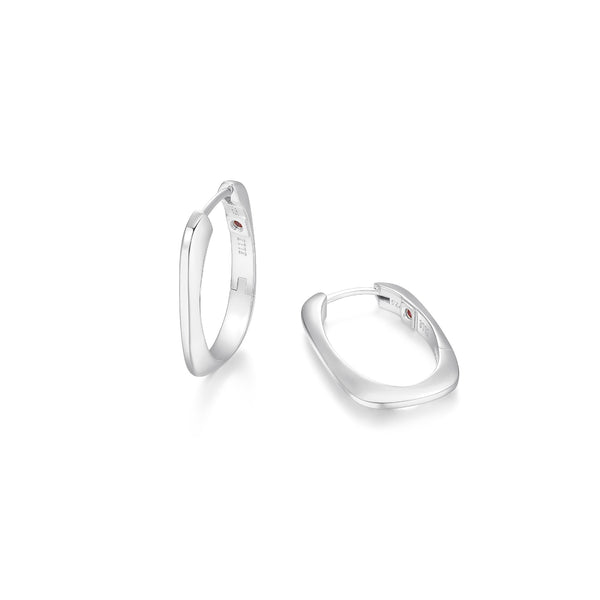 Boucles d'Oreilles Créoles Texturées – Elle Argent 925