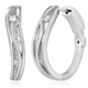 Boucles d'Oreilles Créoles Ondulées 24mm Zircon – Elle Argent 925