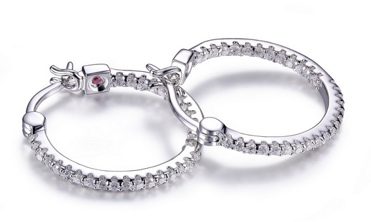 Boucles d'Oreilles Créoles Inside Out Zircon 20mm – Elle Argent 925